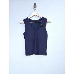 Klassy L Ribbed Bra Tank NWT Navy Brami Built In Bra Minimalist Clean Girl Comfy